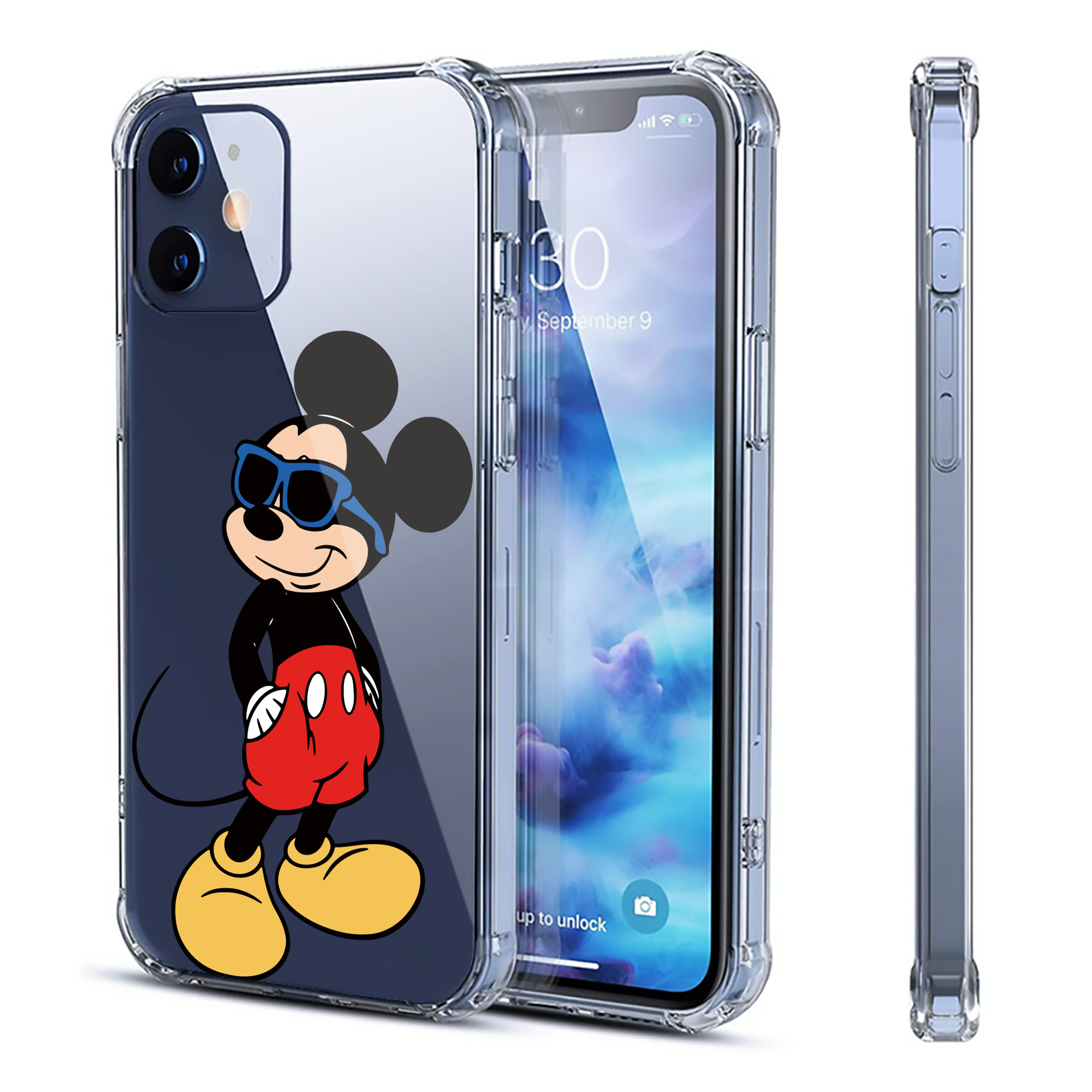 （画像用） ミッキーマウス Mickey Mouse 【iPhone 12シリーズ対応】透明スマホケース（クリアソフトケース）